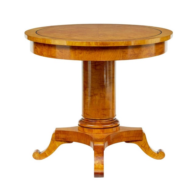 Antique Swedish Birch Oval Center Table, 1895 For Sale - Image 3 of 9