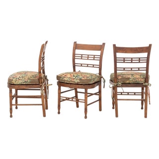 American Rush Seat Ladderback Side Chairs, 3 For Sale