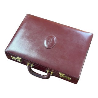 Burgundy Leather Attaché Case from Cartier For Sale
