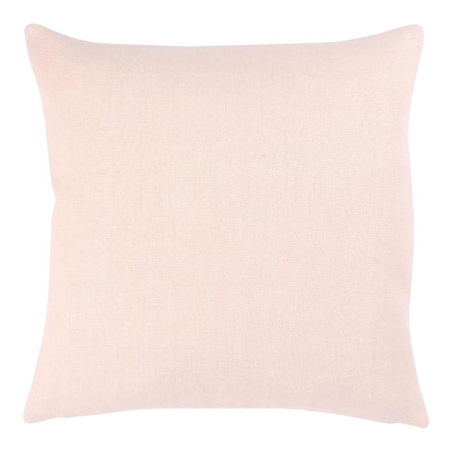 Schumacher Piet Performance Linen 20" Pillow In Rose Quartz For Sale