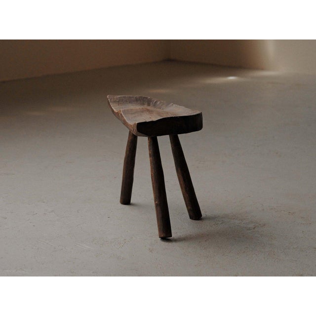 Primitive Milking Stool in Wood, France, 1900 For Sale - Image 11 of 14