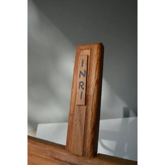 1980s Wooden Hand Turned Jesus on the Cross For Sale - Image 4 of 6