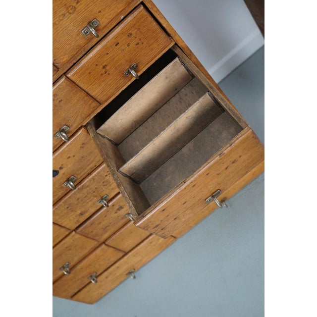 Vintage German Apothecary Cabinet in Pine and Oak, 1950s For Sale - Image 9 of 18