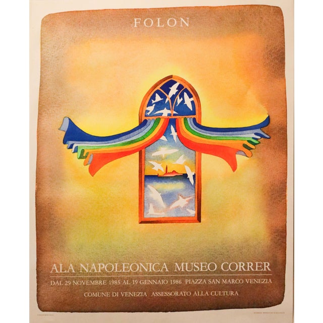 Surrealism 1985 Original Folon Poster, Ala Napoleonica Museo Correr For Sale - Image 3 of 4
