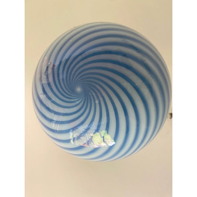 Murano Contemporary Blue and White Sphere Pendant in Murano Glass For Sale - Image 4 of 9