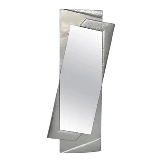 Mid-Century Modern /Postmodern Italian Metal Frame Full-Length Wall Mirror, 1970 For Sale