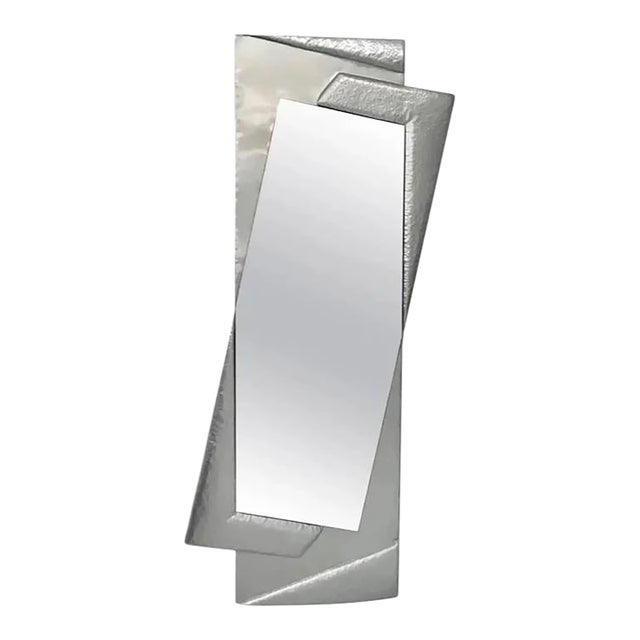 Mid-Century Modern /Postmodern Italian Metal Frame Full-Length Wall Mirror, 1970 For Sale