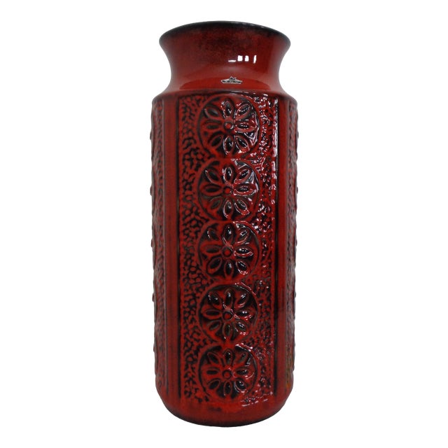 Large Flower 973-45 Ceramic Vase from Bay Keramik, Germany, 1970s For Sale