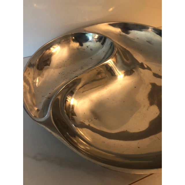Late 20th Century Towle Yin-Yang Chip and Dip Aluminum Bowl For Sale - Image 5 of 6