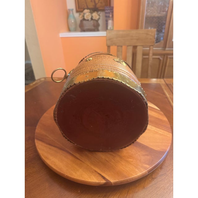 Antique South Indian Wood and Brass Rice Bucket Container, 19th Century For Sale In Austin - Image 6 of 12