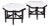 Pair of Ficks Reed Dark Rattan and White Hexagon Side Tables 1950s For Sale