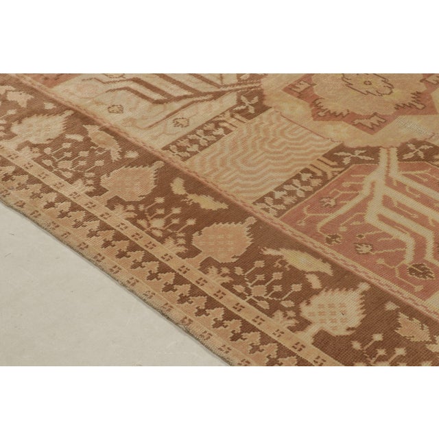 Rug & Kilim Antique Persian Rug in Beige, Brown and Light Red Garden Design For Sale - Image 4 of 7