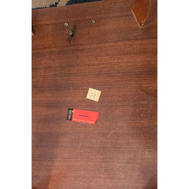 Vintage Italian Marquetry Inlay Reuge Music Box Jewelry Table Plays Fascination Waltz For Sale - Image 12 of 12