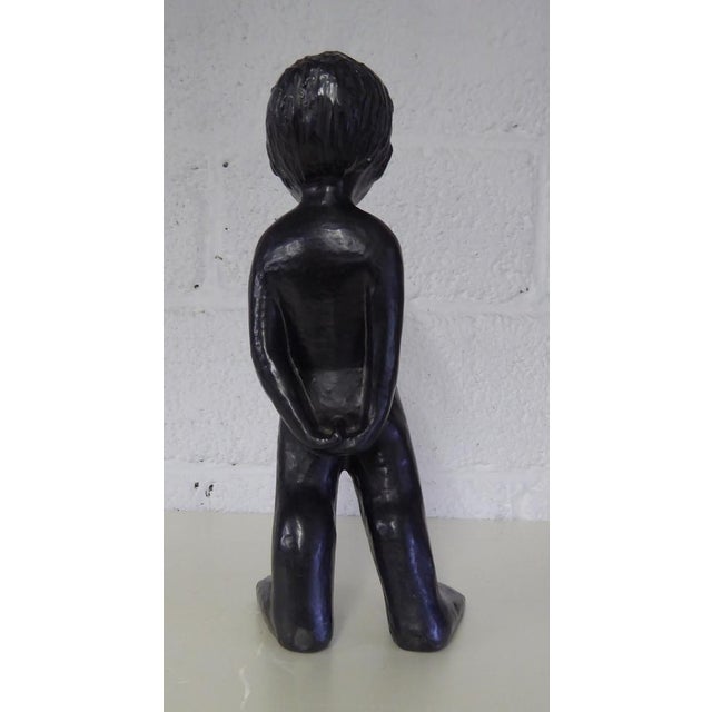 Ceramic Boy Sculpture attributed to Elie Van Damme for Perignem, 1960s For Sale - Image 9 of 15