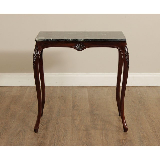Rococo Style Set of Three Marble Top Mahogany Nesting Tables For Sale - Image 18 of 18