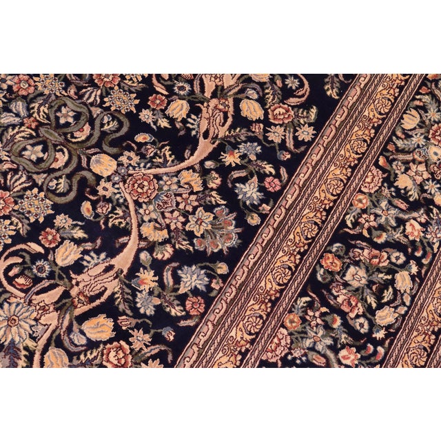 1990s Elegant Renaisance 1990's Pak-Persian Blue/Gold Wool Rug - 9'4'' X 11'9'' For Sale - Image 5 of 9