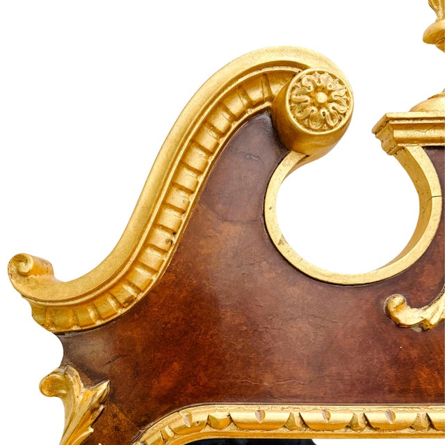 Wood 1980 Italian Georgian Style Parcel Gilt Wall Mirrors Attr. To LaBarge - A Pair For Sale - Image 7 of 12