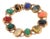 Mid 20th Century Cabochon Multicolor Gems 14k Rose Gold Oval Link Chain Bracelet For Sale