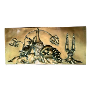 1950 Gold Still Life Wall Art Sculpture For Sale
