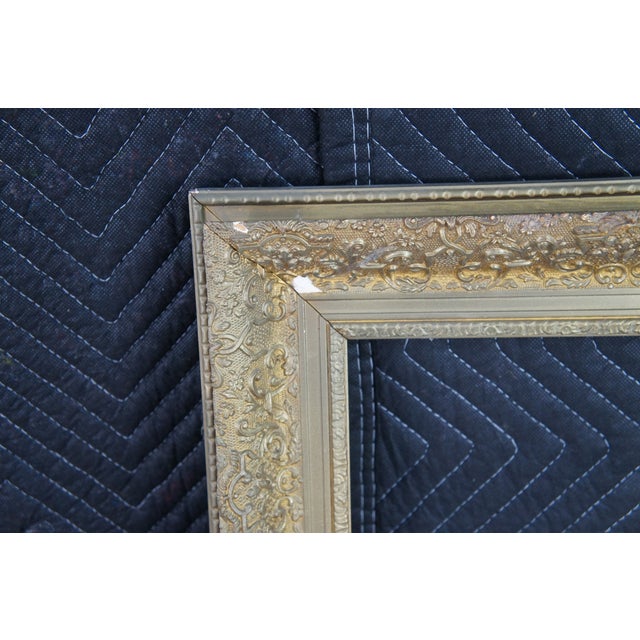 Early 20th Century Antique Victorian Moreno Gold Gilt Carved Foliate Picture Oil Painting Frame For Sale - Image 5 of 9