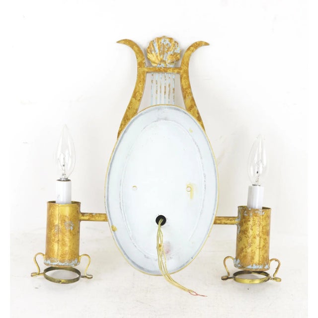 Vintage Lyre Design Paris Wall Lamps - Toler Wall Lamps by Brunschwig & Fils - a Pair For Sale In New York - Image 6 of 7