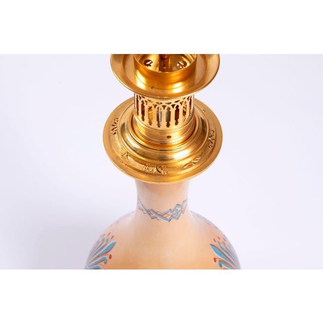 Gold Gothic Style Gilt Bronze & Opaline Table Lamps, 1890s, Set of 2 For Sale - Image 8 of 10