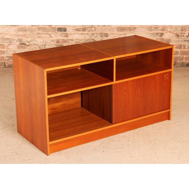 Brown Mid-Century Modern Danish Vinyl Record Player Sideboard, 1970s For Sale - Image 8 of 12