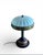 French Art Deco lamp, circa 1920, with a semi-spherical dome of opal or frosted glass, featuring vertical ribs (Holophane...
