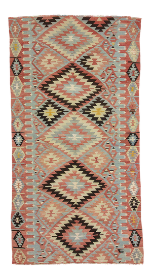 Vintage Turkish Denizli Kilim Rug