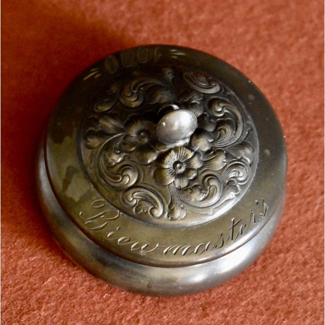 Victor Silver Co Box Antique Silver Plate Collar Button Engraved Brewmasters For Sale - Image 10 of 16