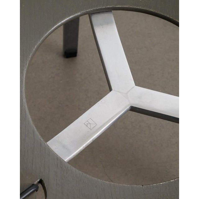 Metal Danish Mid-Century PK-33 Stools in Brown Original Leather by Poul Kjaerholm for E. Kold Christensen, 1960s, Set of 2 For Sale - Image 7 of 8