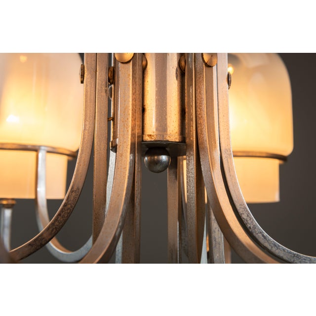 Vintage Chandelier with Six Misty Glass Shades by Gaetano Sciolari, 1960s For Sale - Image 12 of 18