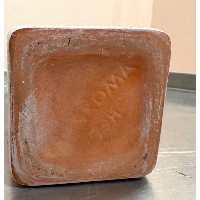 Frankoma Glazed Terra Cotta White Lidded Decanter For Sale - Image 6 of 6