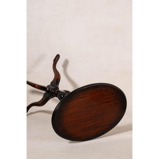 Antique English Mahogany Oval Wine Table For Sale - Image 4 of 5