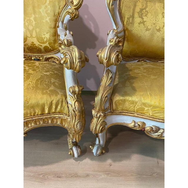 French Sofa, Armchairs and Table, Late 19th Century, Set of 4 For Sale - Image 14 of 18