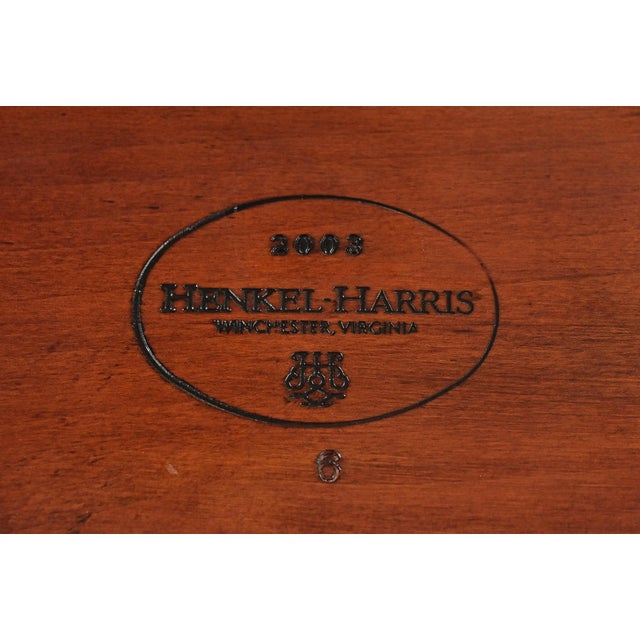 Henkel Harris Georgian Carved Flame Mahogany Lighted Breakfront Bookcase Cabinet For Sale - Image 15 of 17