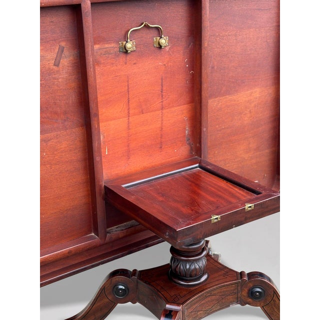 George III Mahogany and Brass Inlay Centre Table, 1790s For Sale - Image 11 of 15