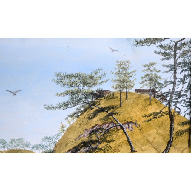 Waterfalls and Mountain Homes - Japanese Landscape 1878 For Sale - Image 4 of 10