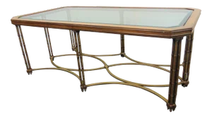 Hollywood Regency Style Faux Bamboo Coffee Table
