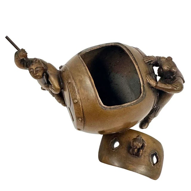 Antique Japanese Bronze Koro (Incense Burner) For Sale - Image 9 of 11