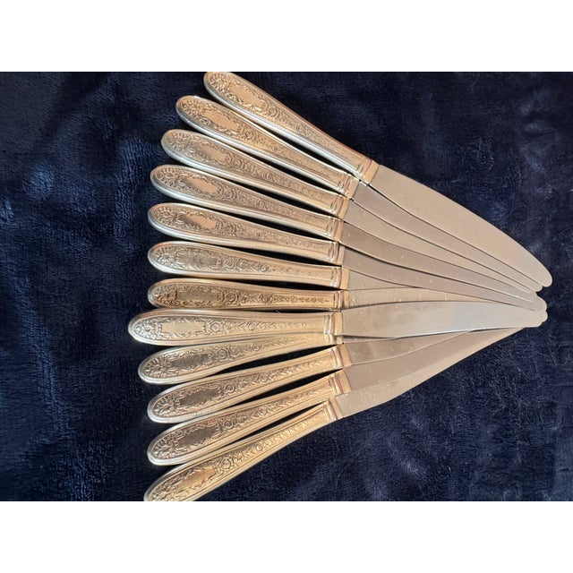 1960s Art Deco Dinner Knife Mildred Silverplate, 1936 by National Silver Co - 12 Pcs For Sale - Image 14 of 16