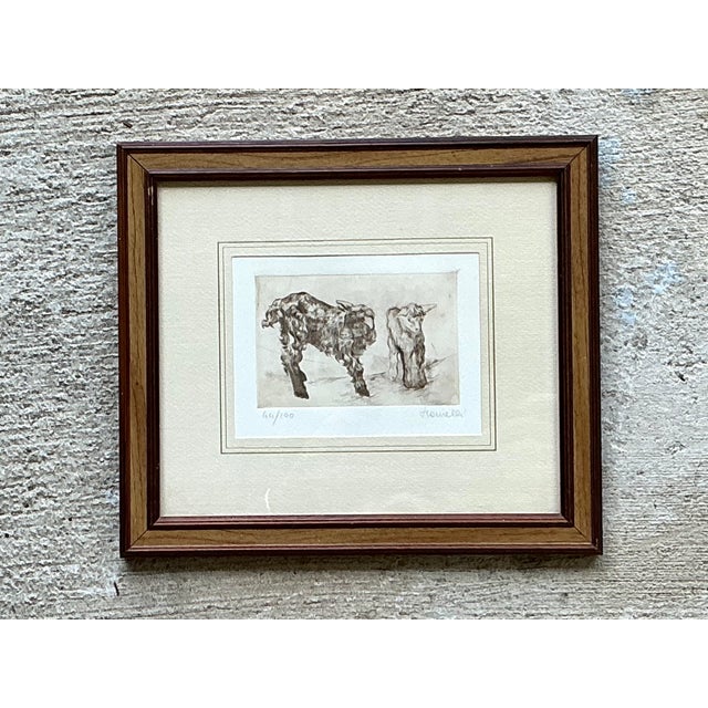 Framed Figurative Animal Etching For Sale - Image 4 of 12
