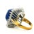 1970s 1970s Mid-Century 18k Two-Tone Carved Lapis Lazuli and Diamond Halo Cocktail Ring, Size 7 For Sale - Image 5 of 9