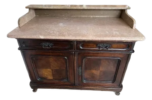 Antique French Louis XV Buffet Table With Marble Top