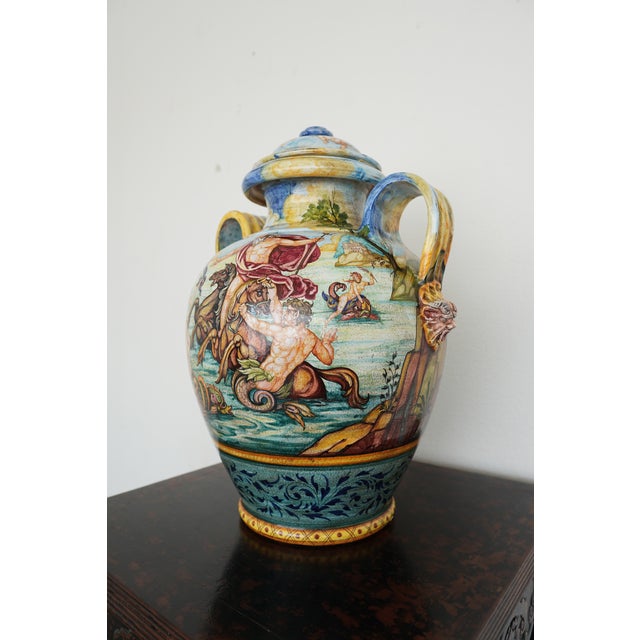 Vintage Ceramic Classical Decorative Vase For Sale - Image 4 of 14
