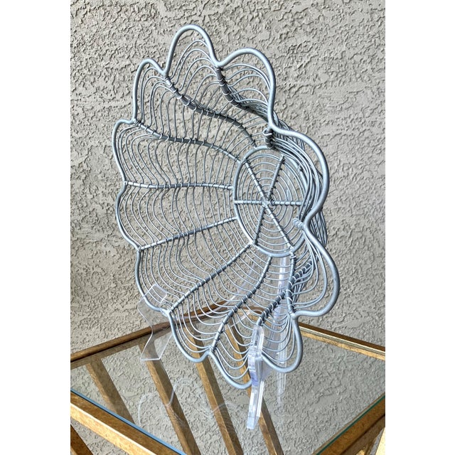Late 20th-Century Industrial Chic Lotus Flower-Shaped Steel Wirework Centerpiece Bowl For Sale - Image 4 of 18