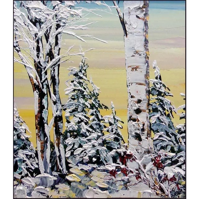 Maya Eventov Untitled Original Acrylic Canvas H.Signed Tree Framed For Sale - Image 10 of 10