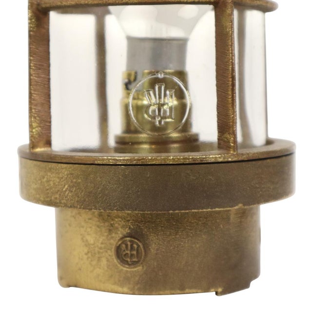 Industrial Brass Ship Cage Lamp, Rotterdam, 1950s For Sale - Image 9 of 14