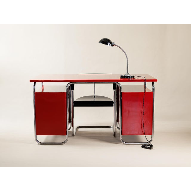 Writing Desk with Auxiliary Table, 1920s, Set of 2 For Sale - Image 6 of 8