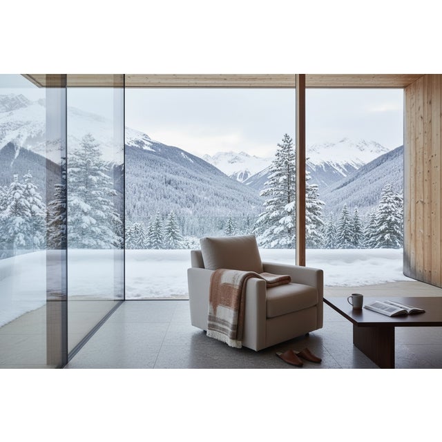 Contemporary Plaid Jacquard Marrone in Lana E Cashmere by Villa Como For Sale - Image 3 of 4